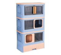 Cute Cat Houses Cat Villa Splash-proof, Non-occupying Cat Villa Cat Nest, Upper And Lower Storage Cat Cabinets, Foldable Cat House Garden(A)