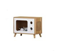 Cute Cat Houses Creative Cat Nest Wooden Pet Cabinet Square Bedside Table Bedroom Bedside Pet Cabinet Storage Cabinet Dog Kennel Cat House Garden(White)