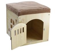 Cute Cat Houses Shoe Stool Removable And Washable Four-season Pet House Wooden Pet Nest Storage Dog House Cat Nest Rabbit Cage Cat House Garden(L)