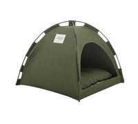 Cute Cat Houses Summer cooling mat outdoor pet nest tent breathable foldable cat outdoor tent solid color cat nest Cat House Garden(Green,35 * 35 * 30CM)