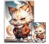 Cute Cat IllustrationJigsaw Puzzle 1000 Pieces Challenging Puzzles Interactive Family Game Brain Challenge Educational Toy 1000 PCS(38x26cm)