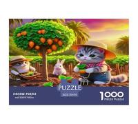 Cute Cat Impossible Hard Difficult Challenging 1000 Piece Puzzle - Cats Bunny Citrus Orchard Farm for Adults Decompression Great Gift Idea70x50cm/1000pcs