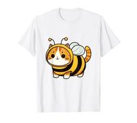 Cute Cat in a Bee Costume T-Shirt, Men, White, 6X-Large