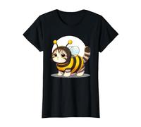 Cute Cat in a Bee Costume T-Shirt, Women, Black, 3X-Large