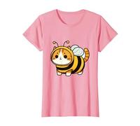Cute Cat in a Bee Costume T-Shirt, Women, Pink, Large