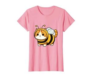 Cute Cat in a Bee Costume T-Shirt, Women, Pink, Medium