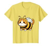 Cute Cat in a Bee Costume T-Shirt, Youth, Lemon Yellow, Medium