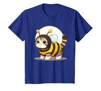 Cute Cat in a Bee Costume T-Shirt, Youth, Royal Blue, Medium