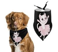 Cute Cat in Tutu Ballet Dancing Dog Bandanas Triangle Scarfs Printing Bib Scarf Adjustable Accessories for Small Dogs And Cats