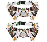 Cute Cat in Witch Hat Rainbow and Candies Dog Collar Bowtie, Comfortable Adjustable Dog Bow Tie Collar for Small Boys and Girls Pets