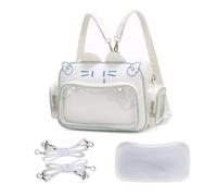 Cute Cat Ita Bag Backpack Crossbody Bag for Girls Kawaii Shoulder Bags Pin Display Backpack with Insert, White, Standard, Kawaii Japanese Anime