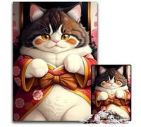 Cute Cat Japanese Style1000 Piece Jigsaw Puzzles for Adults Challenging Brain Teaser for Teenagers Family Game Night Fun 1000 PCS(38x26cm)