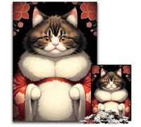 Cute Cat Japanese StyleJigsaws 1000 Pieces for Adults Paper Jigsaw Puzzles for Adults Ideal And Home Decor 1000 PCS(38x26cm)