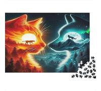 Cute Cat Jigsaw Puzzle 1000 Pieces for Adults Cat by Moonlit Forest Impossible Game | Gift for Families & Teens 52x38cm/1000pcs