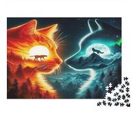 Cute Cat Jigsaw Puzzle for Adults 1000Pc | Educational Challenge Cat by Moonlit Forest Wall Decoration & Gifts 70x50cm/1000pcs