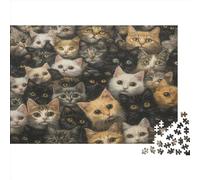 Cute Cat Jigsaw Puzzles for Adults 1000 Piece Jigsaw Puzzles for Adults Kids Learning Educational Toys Family Games Christmas Birthday GiftsPremium & Durable for Stress Relief 1000pcs (75x50cm)