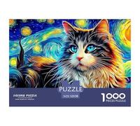 Cute Cat Jigsaw Puzzles for Adults A 1000-Piece (Advanced) Assortment of Challenging Educational Games - An Enriching And Thought-Provoking Gift for Adults And Kids Age 12 Years And Up 52x38cm
