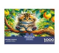 Cute Cat Jigsaw Puzzles for Adults Kids 1000 Piece Whimsical Challenge Toy Educational Games Home Decor Mindfulness Activity Unique Design 38x26cm/1000pcs
