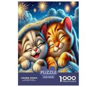 Cute Cat Jigsaw Puzzles Puzzle for Adults Kids. 1000 Piece Impossible Challenge Toy Educational Games Home Decoration for Adults& Kids Age 14 Years Up 70x50cm/1000pcs