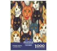Cute Cat Jigsaw Puzzles Puzzles for Adults Kids. 1000 Piece Impossible Challenge Toy Educational Games Home Decoration for Educational Games Gifts 38x26cm/1000pcs