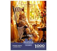 Cute Cat Jigsaw Puzzles Puzzles for Adults Kids. 1000 Pieces Great Gifts Challenge Toy Educational Games Home Decoration for Adults& Kids Age 14 Years Up 52x38cm/1000pcs