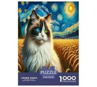 Cute Cat Jigsaw Puzzles Puzzles for Adults Kids. 1000 Pieces Impossible Challenge Toy Educational Game Home Decoration for Adults& Kids Age 14 Years Up 70x50cm/1000pcs