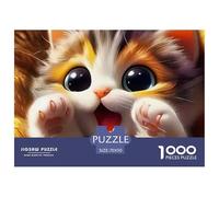 Cute Cat Jigsaws for Adults Impossible And Difficult Challenge 1000 Piece Cute Cat Challenging Games Educational Games There Are Letters on The Back 70x50cm/1000pcs
