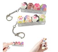Cute Cat Keyboard Fidget Toy,Crisp Sound,Stress Relief Fidget Clicker Keychain,Creative Keycap Button, for Adults at Work, Travel, Home - Anxiety Relief & Focus Boost (Cat Paw Cat Paw B)