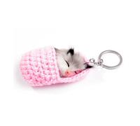 Cute Cat Keychain Plush Crochet Keychain Purse Bag Charms for Handbags Stuffed Animal Accessories Fun Gifts for Women, Pink, Large