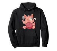 Cute Cat Kitten Knitting Accessories Chopping Wool handwork Pullover Hoodie