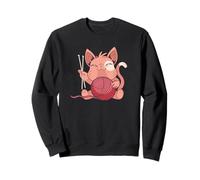 Cute Cat Kitten Knitting Accessories Chopping Wool handwork Sweatshirt