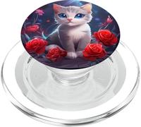 Cute Cat Kitten Portrait for Kids PopSockets PopGrip for MagSafe