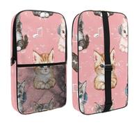 Cute Cat Kittens Listening to Music with Headphones Pickleball Bag, Pickle Ball Paddle Bag with Adjustable Shoulder Strap for Women and Men
