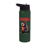 Cute Cat Kitty Catzilla for Cat Moms Cat Dads Pet Lovers Stainless Steel Insulated Water Bottle
