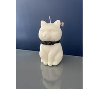 Cute Cat Kitty Lover Sculpture Unusual Soy Wax Candle Fragranced (Plain)