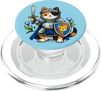 Cute Cat Knight Brave Fantasy Illustration PopSockets PopGrip for MagSafe
