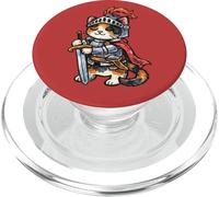 Cute Cat Knight Brave Fantasy Illustration PopSockets PopGrip for MagSafe
