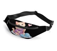 Cute Cat Knitting with Yarn Balls Belt Bag for Women Men Crossbody Fanny Pack Fashion Waist Packs with Adjustable Strap
