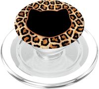 Cute Cat - Leopard Print - Animal Print - Black Kitten Head PopSockets PopGrip for MagSafe