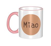 Cute Cat Lovely Text Dual-Sided Edge-Color Ceramic Mug - Premium Handcrafted Ceramic Coffee Mug With Vibrant Full-Edge Printed Design, Smooth Rim & Ergonomic Arc Handle For Home, Office & Gifting