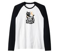 Cute Cat Lover Pet Design Kitty Moon Light Stars Raglan Baseball Tee