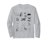 Cute Cat Lovers Art Collection Twelve Kitten Long Sleeve T-Shirt