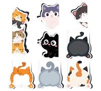 Cute Cat Magnetic Bookmarks Gifts - Wxiben 8 Pcs Cartoon Cats Magnet Book Page Markers for Reading Funny Animal Bookmark Clips Gift for Book Lovers Students Teacher School Home Office Party Supplies