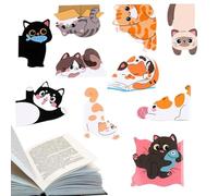 Cute Cat Magnetic Bookmarks Set Cartoon - PVC A B C Sizes 5 x 5 cm 7.2 x 6.5 cm 5.5 x 5.5 cm 30 g 20 g 95 g - Novelty Page Clip For Book Lovers - Gift For Cat Person