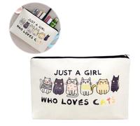 Cute Cat Makeup Bags for Women and Girls, Cute Cat Stuff Cat Pencil Case Small Cat Lovers Zipper Pouch Travel Cosmetic Bag Cat Mom Gifts for Girls Birthday Christmas Cat Themed Decorations