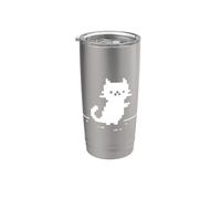 Cute Cat Minimal Pixel Art Nostalgic Retro 8-bit Gamer Stainless Steel Insulated Tumbler