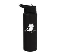 Cute Cat Minimal Pixel Art Nostalgic Retro 8-bit Gamer Stainless Steel Insulated Water Bottle