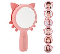 Cute Cat Mirror, Unbreakable Emotion Mirror Kids, Portable Girls Mirrors, Accesories Tool with Six Expressions, Ideal for Boys and Girls, 13.5x4.5x21cm, 192g, Pink, Blue