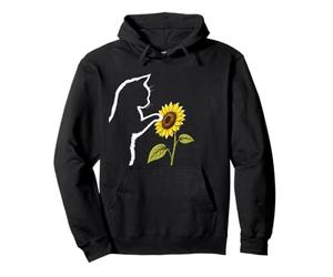 Cute Cat Mom Dad Lover Silhouette Sun-Flower Floral Outfit Pullover Hoodie