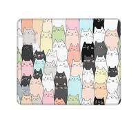 Cute Cat Mouse Pad Cartoon Kitten Gaming Mouse Mat with Stitched Edges Non-Slip Rubber Base Mousepad for for PC Laptop 30x25cm
